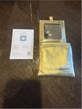Dolce & Gabbana “The One” Gold Mirror Compact Pouch / Mini Case